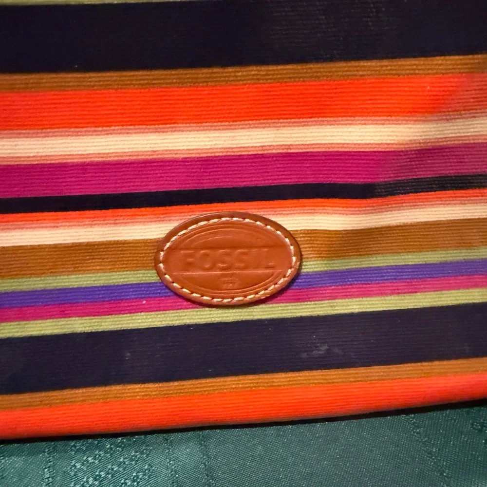 Fossil Striped Tablet Case Or Multipurpose Bag - Multicolor NWOT